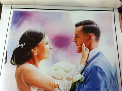 Фотокартина в стиле дрим-арт на холсте 50х70см «Жених и невеста» — фото