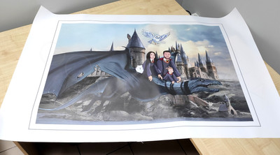 Картина 90х60см «На драконе» по Гарри Поттеру — фото