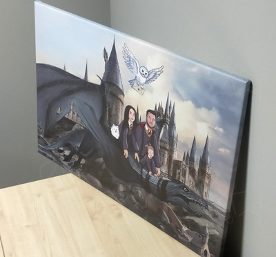 Картина 90х60см «На драконе» по Гарри Поттеру — фото